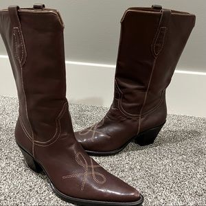 Franco Sarto Pull On Western Boots Size 8
